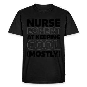 Infirmier - T-shirt Premium bio Homme - noir - Devant - Nico (187cm)
