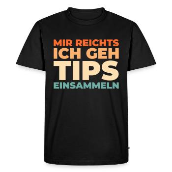 Serveur Serveuse - T-shirt Premium bio Homme - noir - Devant - Nico (187cm)