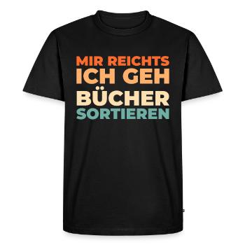 Bibliothécaire J’en ai assez, je vais trier les livres - T-shirt Premium bio Homme - noir - Devant - Nico (187cm)