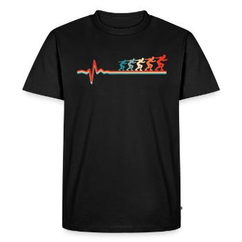 Roller Skates Roller Skating ECG Heartbeat - Men's Premium Organic T-Shirt - black - Front - Nico (187cm)