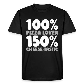 Pizza - Men's Premium Organic T-Shirt - black - Front - Nico (187cm)