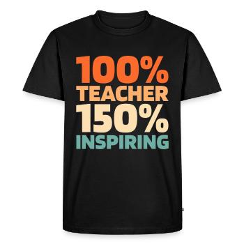 Enseignante pédagogue - T-shirt Premium bio Homme - noir - Devant - Nico (187cm)