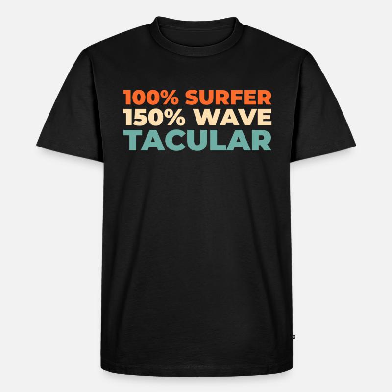 Surfer Surfen - Männer Premium Bio T-Shirt - Schwarz