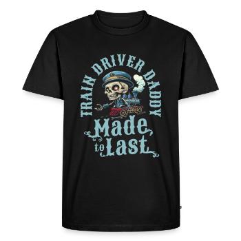 Train Driver Train Driver Skeleton Fathers Day Dad - Men's Premium Organic T-Shirt - black - Front - Nico (187cm)