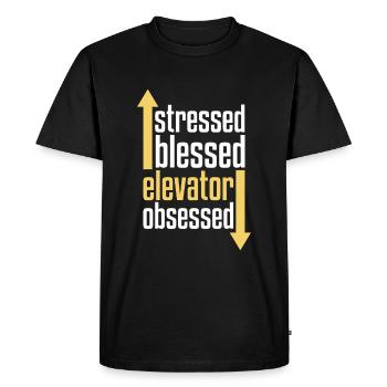 Elevator Elevator - Men's Premium Organic T-Shirt - black - Front - Nico (187cm)