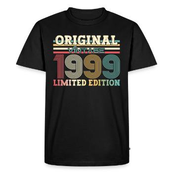 Original 1999 Vintage 1999 25th Birthday 1999 - Men's Premium Organic T-Shirt - black - Front - Nico (187cm)