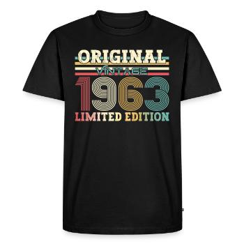 Original 1963 Millésime 1963 Anniversaire 1963 - T-shirt Premium bio Homme - noir - Devant - Nico (187cm)