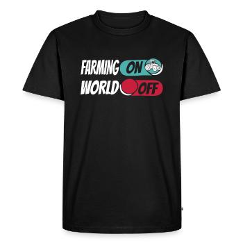 Farmer Farming On World Off - Men's Premium Organic T-Shirt - black - Front - Nico (187cm)