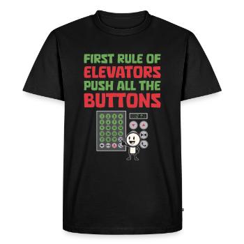 Elevator Elevator - Men's Premium Organic T-Shirt - black - Front - Nico (187cm)