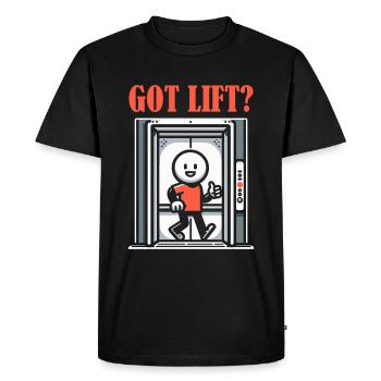 Elevator Elevator - Men's Premium Organic T-Shirt - black - Front - Nico (187cm)