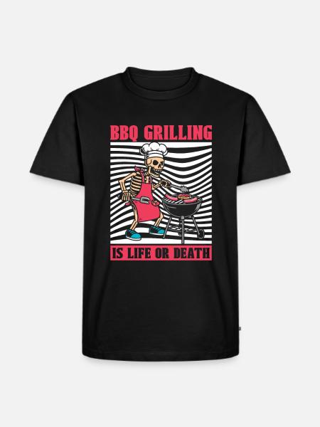 Bbq Grilling Skeleton - Men's Premium Organic T-Shirt - black