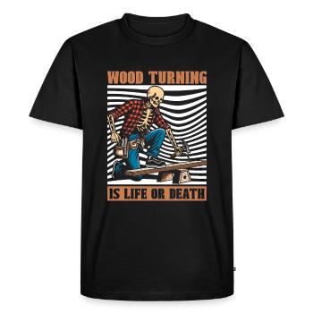Woodturning Turner Skeleton - Men's Premium Organic T-Shirt - black - Front - Nico (187cm)