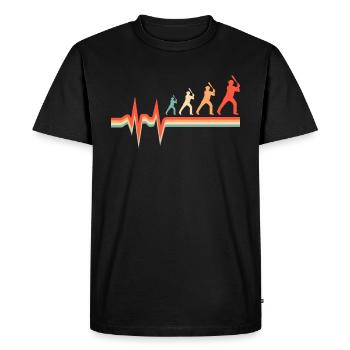 Battement de cœur d’électrocardiogramme de softball - T-shirt Premium bio Homme - noir - Devant - Nico (187cm)
