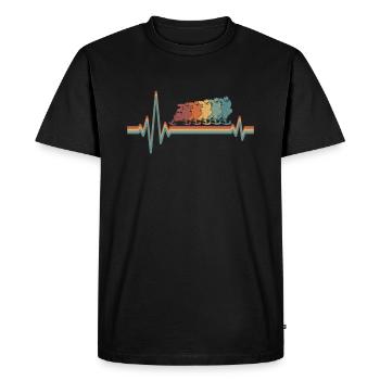 Motoneige Motoneige Ekg Heartbeat - T-shirt Premium bio Homme - noir - Devant - Nico (187cm)