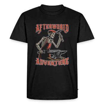Aventure du forgeron métallurgiste dans l’au-delà - T-shirt Premium bio Homme - noir - Devant - Nico (187cm)