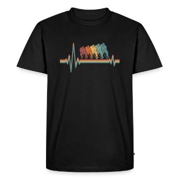 Rythme cardiaque d’électrocardiogramme de hockey sur glace - T-shirt Premium bio Homme - noir - Devant - Nico (187cm)