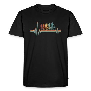 Barbecue Grillades Ekg Heartbeat - T-shirt Premium bio Homme - noir - Devant - Nico (187cm)