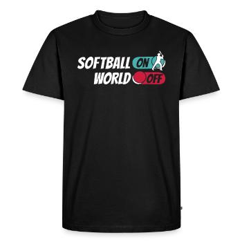 Softball Softball On World Off - Men's Premium Organic T-Shirt - black - Front - Nico (187cm)