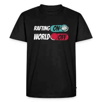 Rafting Rafting On World Off - Men's Premium Organic T-Shirt - black - Front - Nico (187cm)