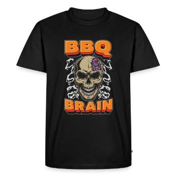 Barbecue Crâne Bbq Cerveau - T-shirt Premium bio Homme - noir - Devant - Nico (187cm)