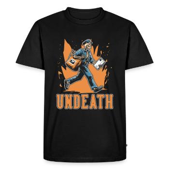 Postman Postman Squelette Mort-Vivant - T-shirt Premium bio Homme - noir - Devant - Nico (187cm)