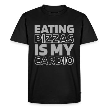 Pizza Funny Cardio Quote - Men's Premium Organic T-Shirt - black - Front - Nico (187cm)
