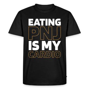 Peanut Butter Funny Cardio Quote - Men's Premium Organic T-Shirt - black - Front - Nico (187cm)
