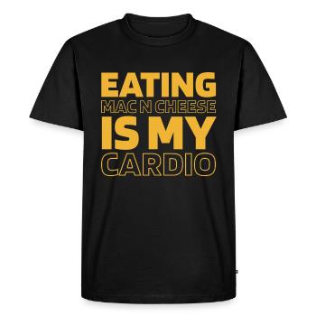 Mac N Cheese Mac And Cheese Funny Cardio Quote - Men's Premium Organic T-Shirt - black - Front - Nico (187cm)