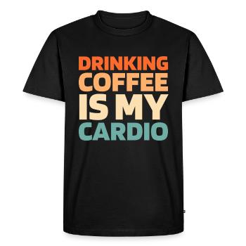 Café Citation cardio amusante - T-shirt Premium bio Homme - noir - Devant - Nico (187cm)
