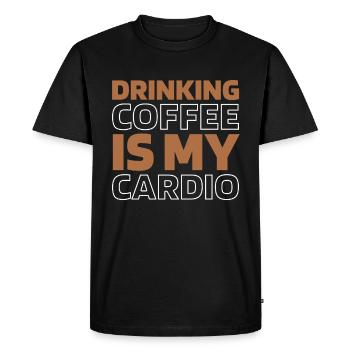 Café Citation cardio amusante - T-shirt Premium bio Homme - noir - Devant - Nico (187cm)