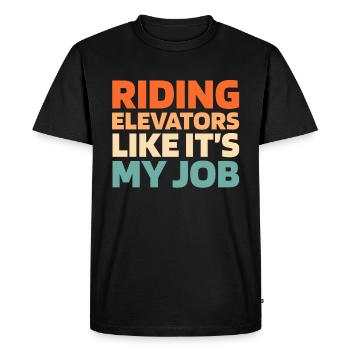 Elevator Elevator - Men's Premium Organic T-Shirt - black - Front - Nico (187cm)