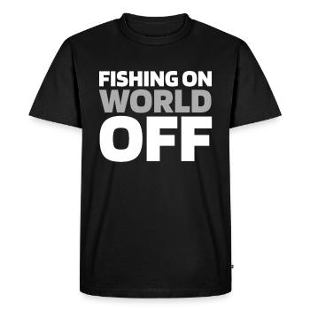 Pêcheur Angeln Fishing On World Off - T-shirt Premium bio Homme - noir - Devant - Nico (187cm)