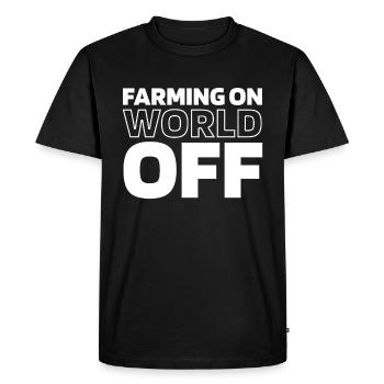 Farmer Farming On World Off - Men's Premium Organic T-Shirt - black - Front - Nico (187cm)