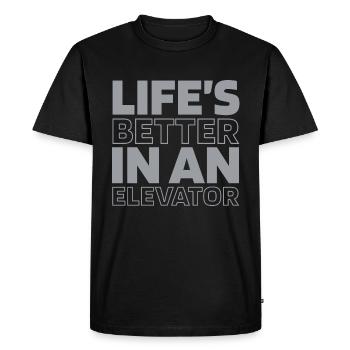 Ascenseur Ascenseur - T-shirt Premium bio Homme - noir - Devant - Nico (187cm)