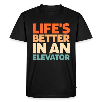 Ascenseur Ascenseur - T-shirt Premium bio Homme - noir - Devant - Nico (187cm)
