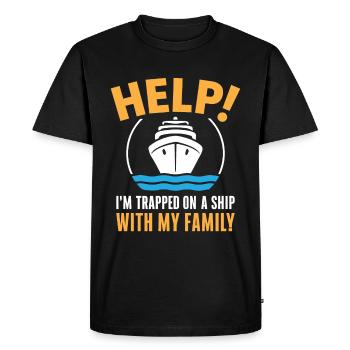 Cruise Funny - Men's Premium Organic T-Shirt - black - Front - Nico (187cm)