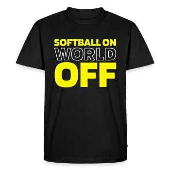 Softball Softball On World Off - Men's Premium Organic T-Shirt - black - Front - Nico (187cm)