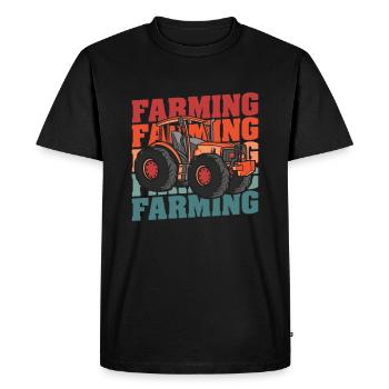 Agriculteur Agriculteur - T-shirt Premium bio Homme - noir - Devant - Nico (187cm)