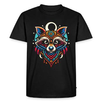Raccoon Moon Phases - Men's Premium Organic T-Shirt - black - Front - Nico (187cm)