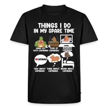 Ce que je fais pendant mon temps libre Capybara - T-shirt Premium bio Homme - noir - Devant - Nico (187cm)