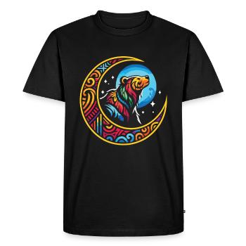 Bear Brown Bear Tribal Moon - Men's Premium Organic T-Shirt - black - Front - Nico (187cm)