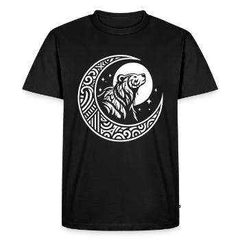 Bear Brown Bear Tribal Moon Phases - Men's Premium Organic T-Shirt - black - Front - Nico (187cm)
