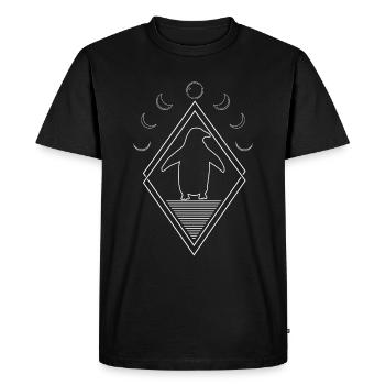 Phases de lune du pingouin - T-shirt Premium bio Homme - noir - Devant - Nico (187cm)