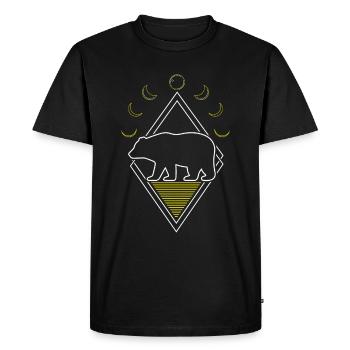 Bear Brown Bear Abstract Moon Phases - Men's Premium Organic T-Shirt - black - Front - Nico (187cm)