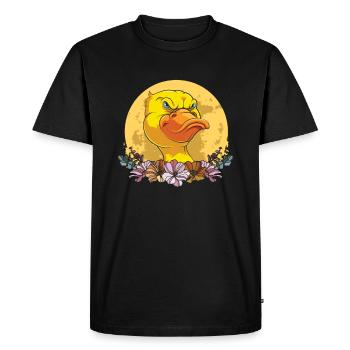 Duck Wild Flowers Floral Moon - Men's Premium Organic T-Shirt - black - Front - Nico (187cm)
