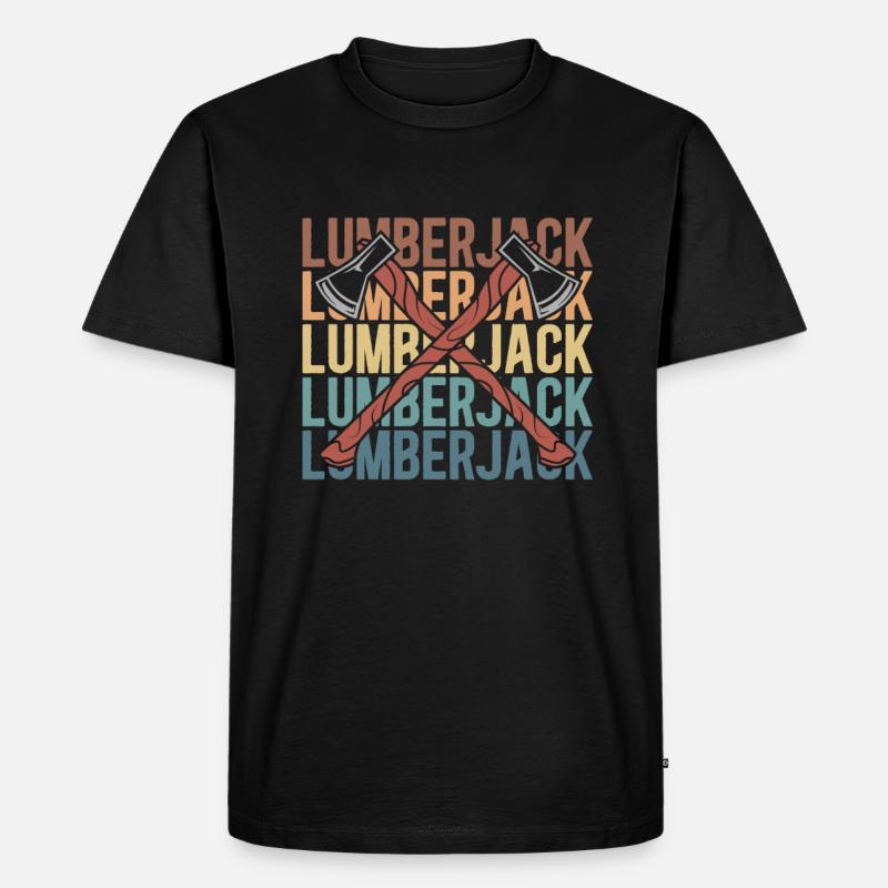 Holzhacker Forstarbeiter Holzfäller - Männer Premium Bio T-Shirt - Schwarz
