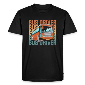 Bus Bus Driver - Men's Premium Organic T-Shirt - black - Front - Nico (187cm)