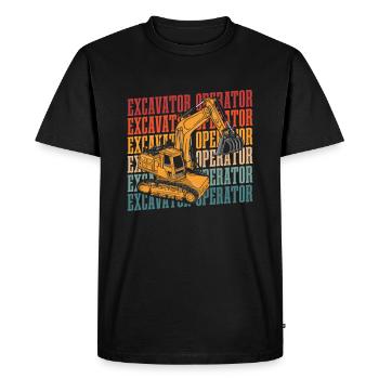 Opérateur d’excavatrice - T-shirt Premium bio Homme - noir - Devant - Nico (187cm)