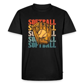 Softball - T-shirt Premium bio Homme - noir - Devant - Nico (187cm)