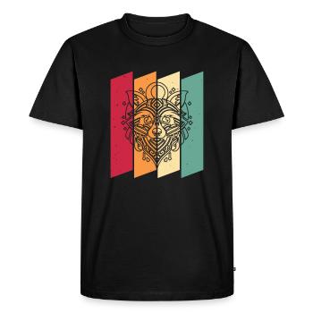 Raton laveur Tribal Phases de lune - T-shirt Premium bio Homme - noir - Devant - Nico (187cm)